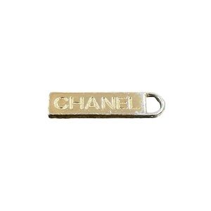 Authentic CHANEL Zipper Pull Goldtone Double Sided CC CHANEL Logo